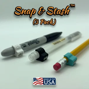 Snap & Stash | Clip-on Magnetic Pencil, Pen, and Marker Holder (3 Pack) - Quick access on any magnetic surface!
