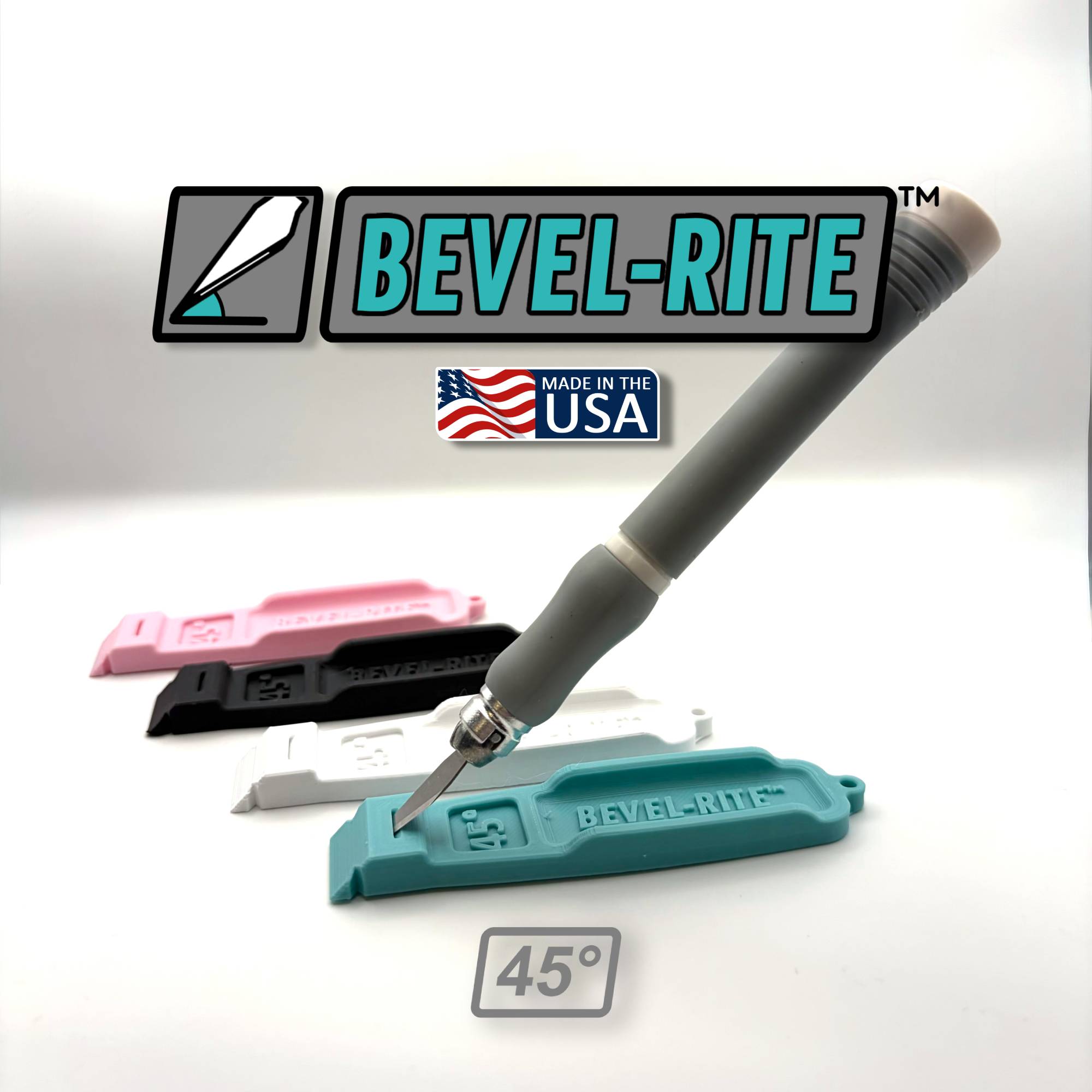 Bevel-Rite 45 Degree Hobby Knife Angle Guide, Precision Crafting & Cutting Template, Upgraded Scrapbooking Tool, Blade Holder Gift